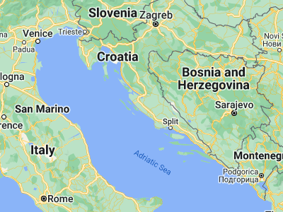 Map showing location of Polača (44.01833, 15.5175)