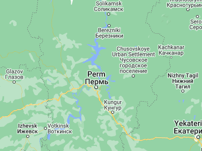 Map showing location of Polazna (58.2922, 56.4156)
