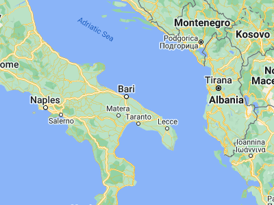 Map showing location of Polignano a Mare (40.99593, 17.21589)