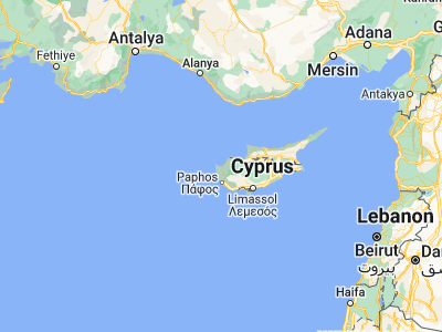 Map showing location of Polis (35.03667, 32.42639)