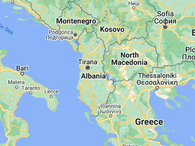 Map showing location of Polis-Gostimë (41.13333, 20.25833)