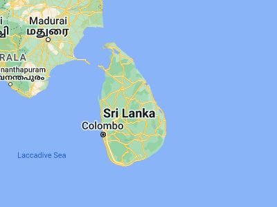 Map showing location of Polonnaruwa (7.93333, 81)