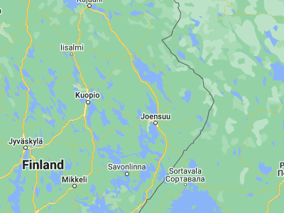 Map showing location of Polvijärvi (62.85, 29.36667)