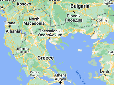 Map showing location of Polýgyros (40.37444, 23.43833)