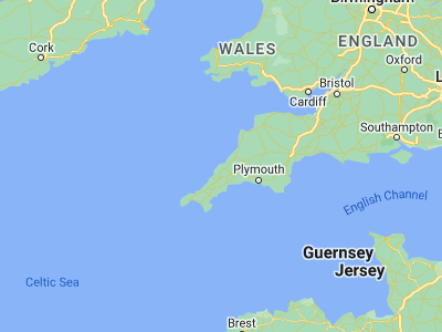Map showing location of Polzeath (50.56956, -4.91759)