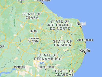 Map showing location of Pombal (-6.77028, -37.80167)