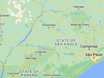 Map showing location of Pompéia (-22.10861, -50.17167)