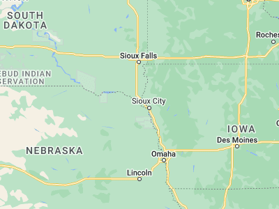 Map showing location of Ponca (42.5625, -96.70559)