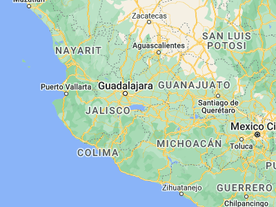 Map showing location of Poncitlán (20.37963, -102.92557)