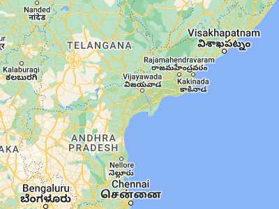 Map showing location of Ponnur (16.07114, 80.54944)
