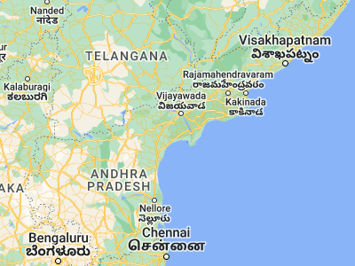Map showing location of Ponnūru (16.06667, 80.56667)