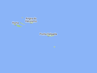 Map showing location of Ponta Delgada (37.73333, -25.66667)