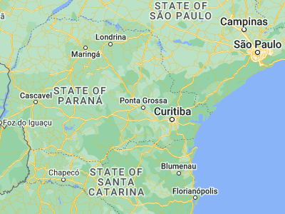 Map showing location of Ponta Grossa (-25.095, -50.16194)