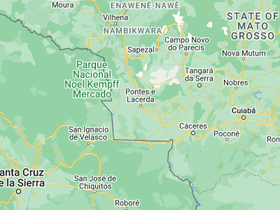 Map showing location of Pontes e Lacerda (-15.22611, -59.33528)