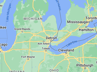 Map showing location of Pontiac (42.63892, -83.29105)