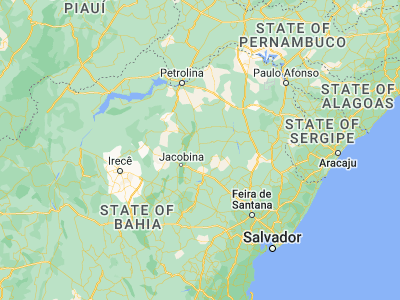 Map showing location of Ponto Novo (-10.86278, -40.13361)