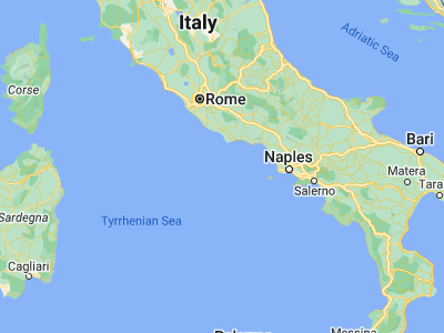Map showing location of Ponza (40.8938, 12.9625)