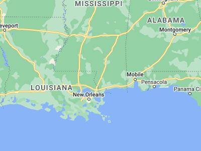 Map showing location of Poplarville (30.84019, -89.53423)