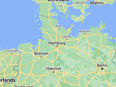 Map showing location of Poppenbüttel (53.65917, 10.08472)
