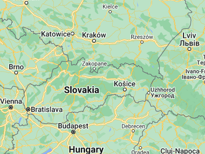 Map showing location of Poprad (49.06144, 20.29798)