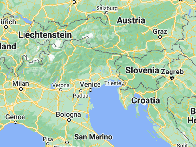 Map showing location of Pordenone (45.96389, 12.6575)