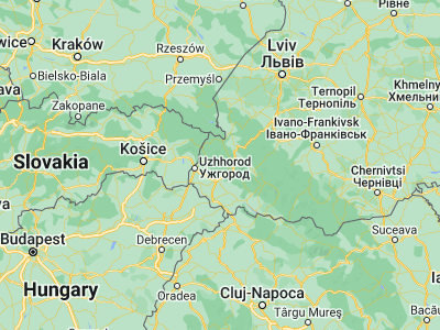 Map showing location of Poroshkovo (48.66832, 22.75328)