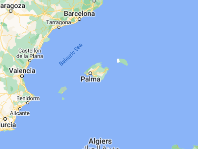Map showing location of Porreres (39.51434, 3.02197)