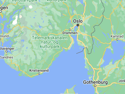 Map showing location of Porsgrunn (59.14054, 9.6561)