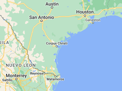 Map showing location of Port Aransas (27.83392, -97.0611)