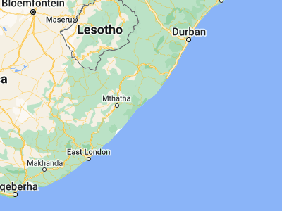 Map showing location of Port Saint John’s (-31.62291, 29.54477)