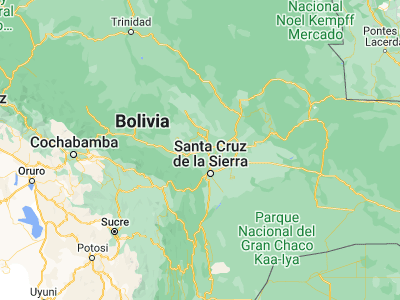 Map showing location of Portachuelo (-17.35, -63.4)