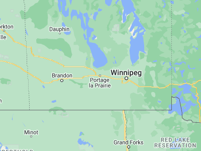 Map showing location of Portage la Prairie (49.97282, -98.29263)