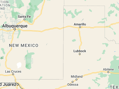 Map showing location of Portales (34.18619, -103.3344)