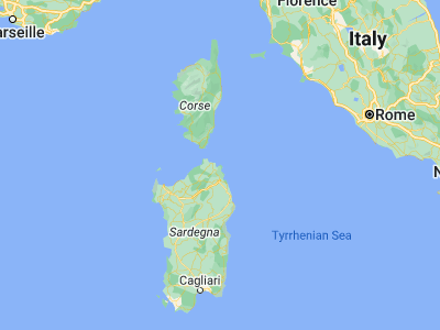 Map showing location of Porto Cervo (41.14063, 9.53267)