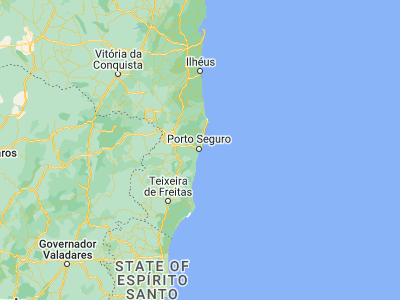 Map showing location of Porto Seguro (-16.44972, -39.06472)