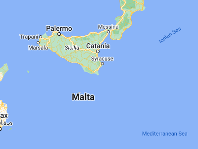 Map showing location of Portopalo di Capo Passero (36.68234, 15.1346)