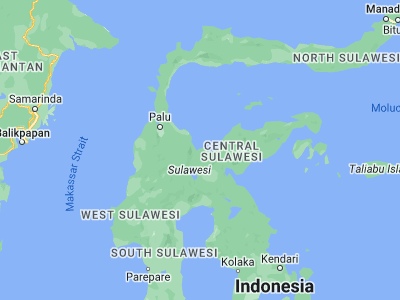 Map showing location of Poso (-1.3959, 120.7524)