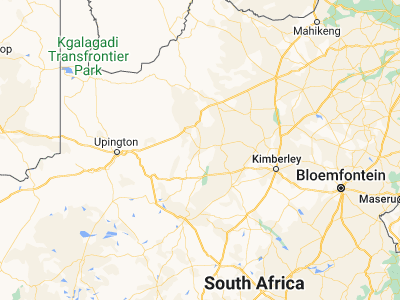 Map showing location of Postmasburg (-28.33392, 23.06541)