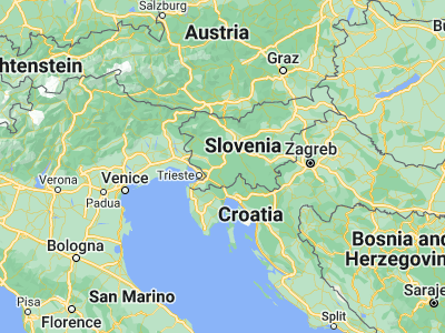 Map showing location of Postojna (45.77694, 14.21667)