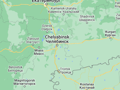 Map showing location of Potanino (55.1786, 61.6222)