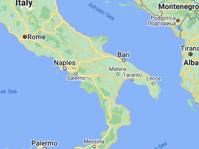 Map showing location of Potenza (40.64432, 15.80857)