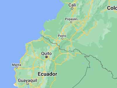 Map showing location of Potosí (0.80739, -77.57216)