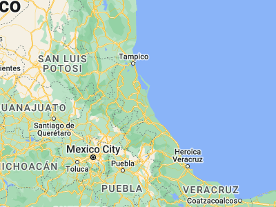 Map showing location of Potrero del Llano (21.05, -97.68333)