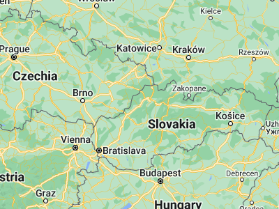 Map showing location of Považská Bystrica (49.12153, 18.42169)