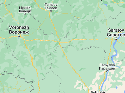 Map showing location of Povorino (51.1945, 42.2457)