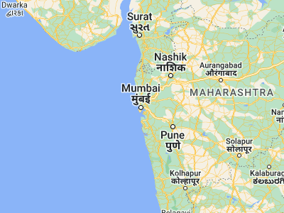 Map showing location of Powai (19.1164, 72.90471)