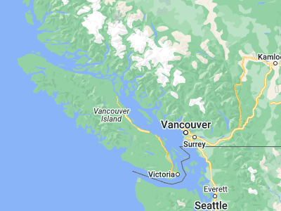 Map showing location of Powell River (49.84962, -124.53612)