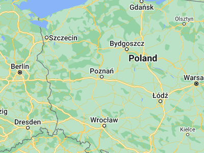Map showing location of Poznań (52.40692, 16.92993)