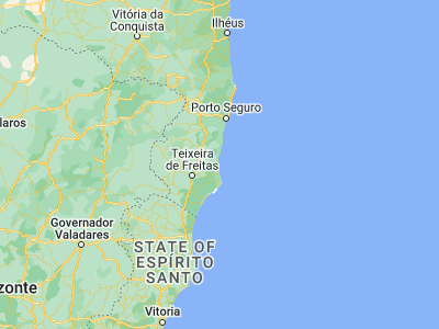 Map showing location of Prado (-17.34111, -39.22083)