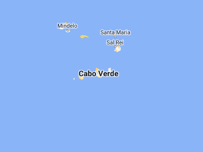 Map showing location of Praia (14.93152, -23.51254)